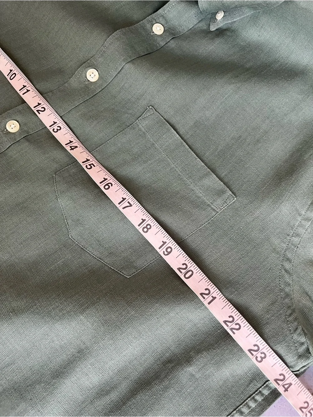 J. Crew Linen Blend Shirt Men’s XL Olive Green Preppy Button Down Classic